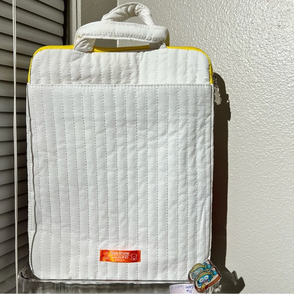 Miffy Puffy White Fluffy Textured Laptop Tablet Bag